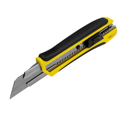 Kniv med Non-Slip gummigreb, 25 mm knivblad og autolås